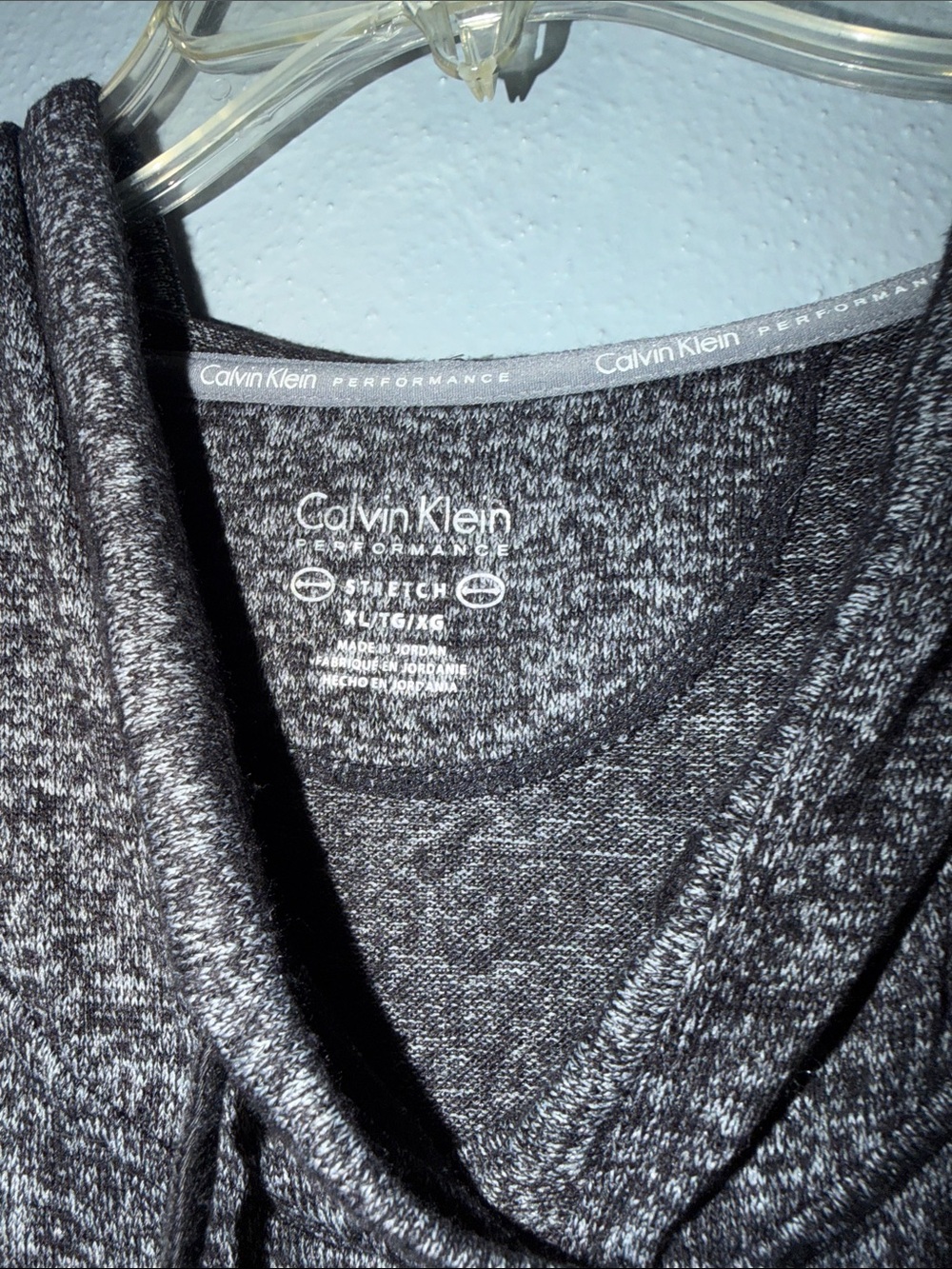 Calvin Klein Performance Dark Heather Charcoal Hooded Pullover - Picture 2 of 5